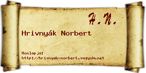 Hrivnyák Norbert névjegykártya