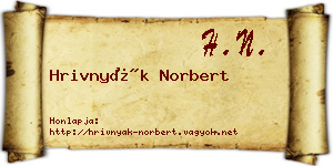 Hrivnyák Norbert névjegykártya